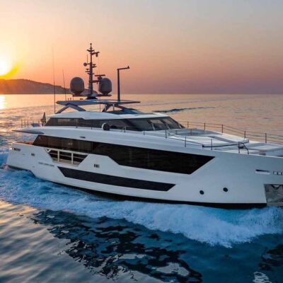 yate blanco grande navega