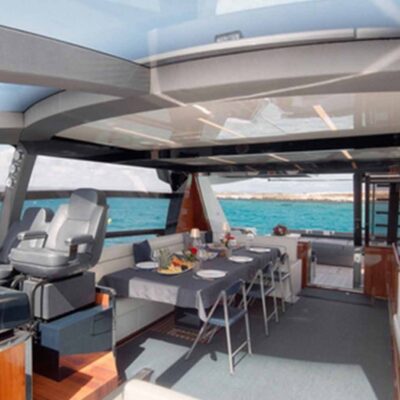 comedor exterior toldo yate