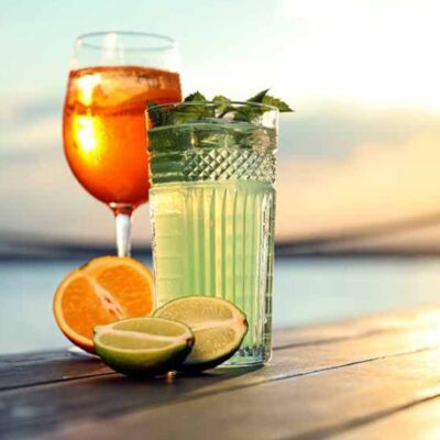 cocteles puesta sol lima naranja